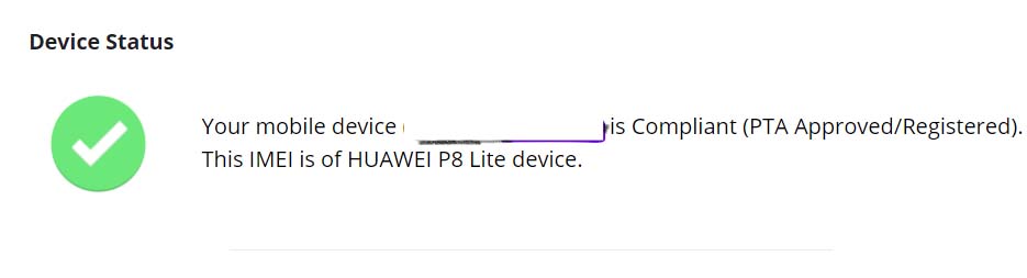 PTA Mobile phone registered