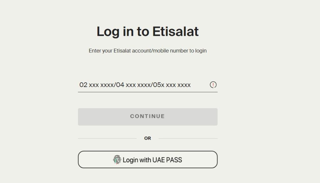 Use Etisalat Website balance check