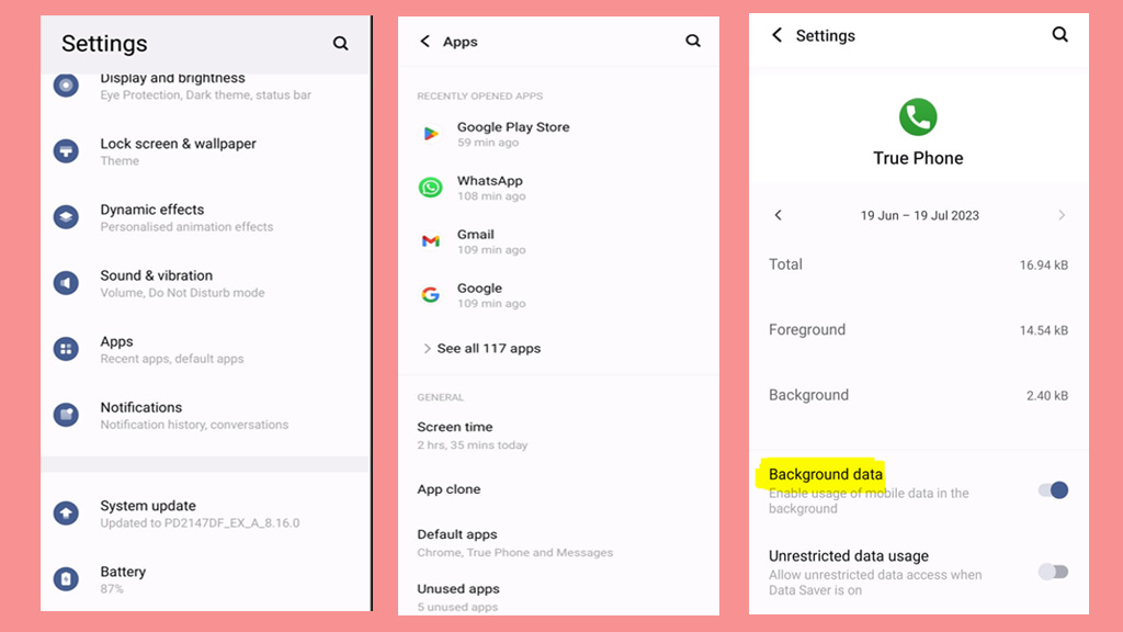 Disable Background Data in android